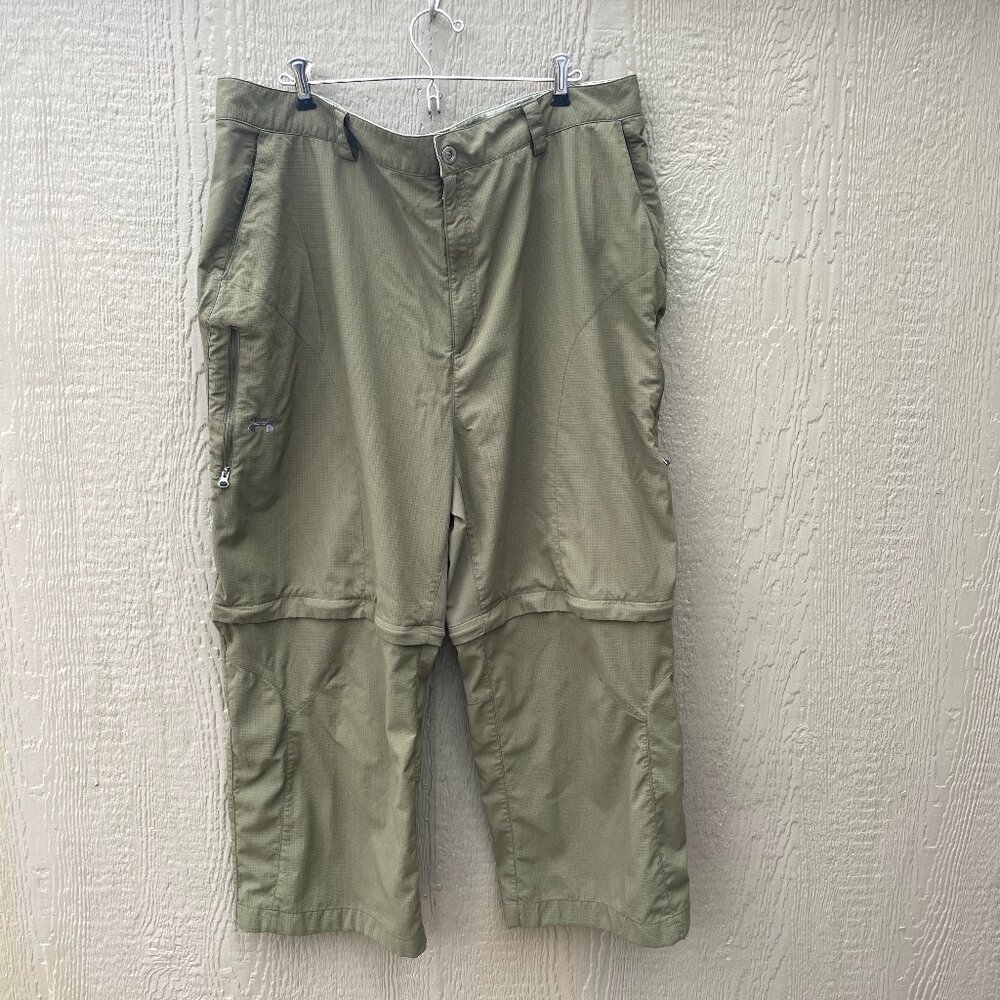 Under Armour Pants Mens 42x26 Ripstop‎ Green Convertible Straight Hemmed Hiking